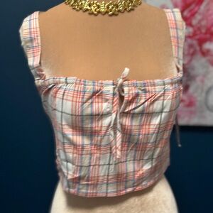 RVCA Plaid Tank Top - Red, Blue, White